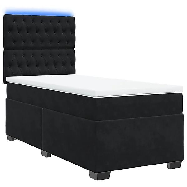 vidaXL Boxspringbett mit Matratze Schwarz 90x190 cm Samt 3293094 günstig online kaufen