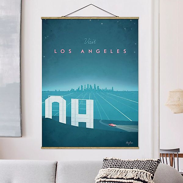 Stoffbild mit Posterleisten - Hochformat Reiseposter - Los Angeles günstig online kaufen