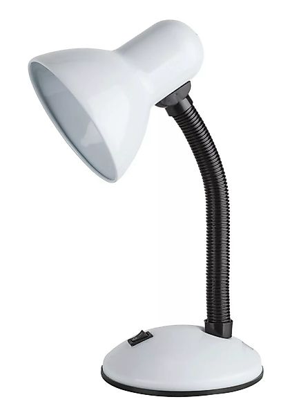 Schreibtischlampe Weiß Metall E27 Dylan günstig online kaufen