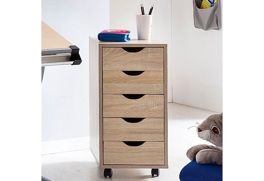 Wohnling Rollcontainer WL5.174, (Schreibtischcontainer 33 x 64 x 38 cm Sono günstig online kaufen