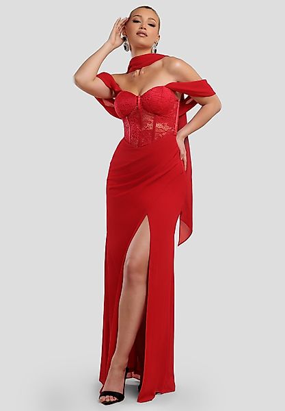 Goddiva Maxikleid Scalloped Lace & Chiffon günstig online kaufen