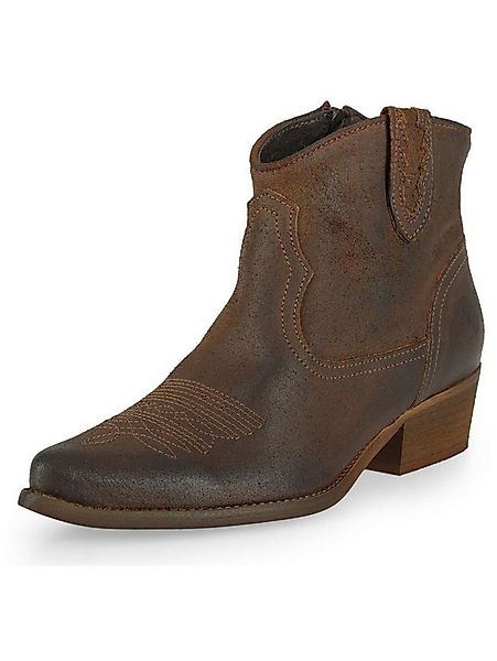 Felmini Stiefelette Veloursleder . Cowboy Stiefelette günstig online kaufen