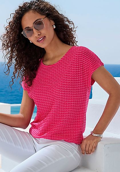 Vivance Kurzarmshirt "aus strukturierter Strickqualität", mit schönem Muste günstig online kaufen