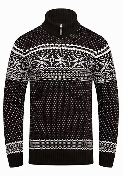 behype Strickpullover BHGALENA Grobstrick Norweger-Muster Troyer günstig online kaufen