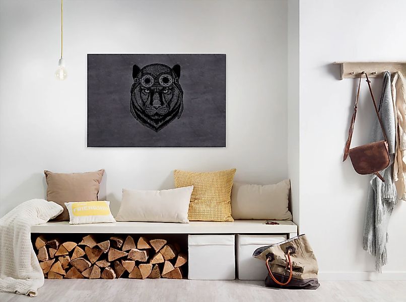 Bricoflor Schwarzes Bild Mit Panther Industrial Leinwand Bild Mit Tier Geze günstig online kaufen