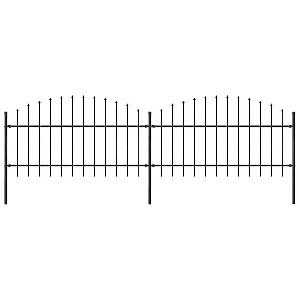 vidaXL Gartenzaun mit Speerspitze Stahl 359 x 125 cm Schwarz 277722 günstig online kaufen
