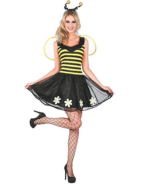JADEO Kostüm Süsses Bienen-Kleid Bienen-Kostüm für Damen schwarz-gelb günstig online kaufen
