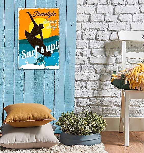 queence Metallbild "Surfs up", (1 St.), Stahlschilder günstig online kaufen