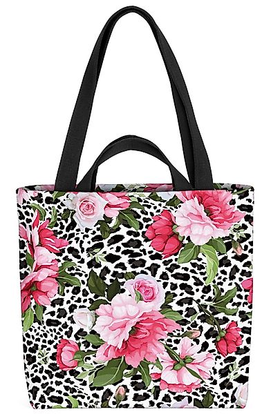 VOID Henkeltasche (1-tlg), Pfingstrosen Leopard Leo-Print günstig online kaufen