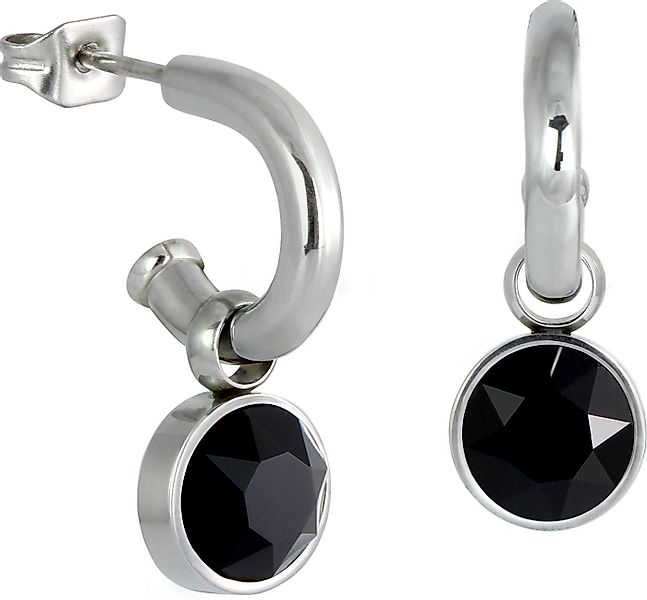 Amello Paar Creolen Amello Ohrringe Edelstahl Creolen schwarz (Creolen), Da günstig online kaufen