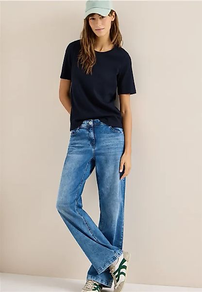 Basic T-Shirt in Rippstruktur günstig online kaufen