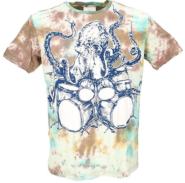 Guru-Shop T-Shirt Mirror Herren T-Shirt, Yoga Shirt - Oktopus/Batik alterna günstig online kaufen