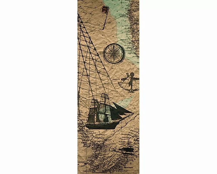 Dekopanel "Alte Seekarte" 1,00x2,80 m / selbstklebende Folie günstig online kaufen