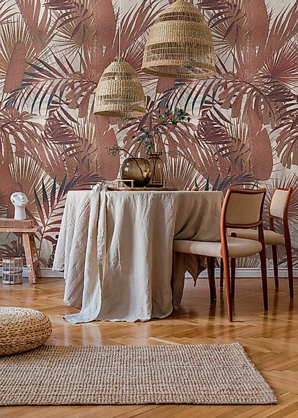 A.S. Creation Fototapete Dschungel 1,59 m x 2,8 m Rot-Beige FSC® günstig online kaufen