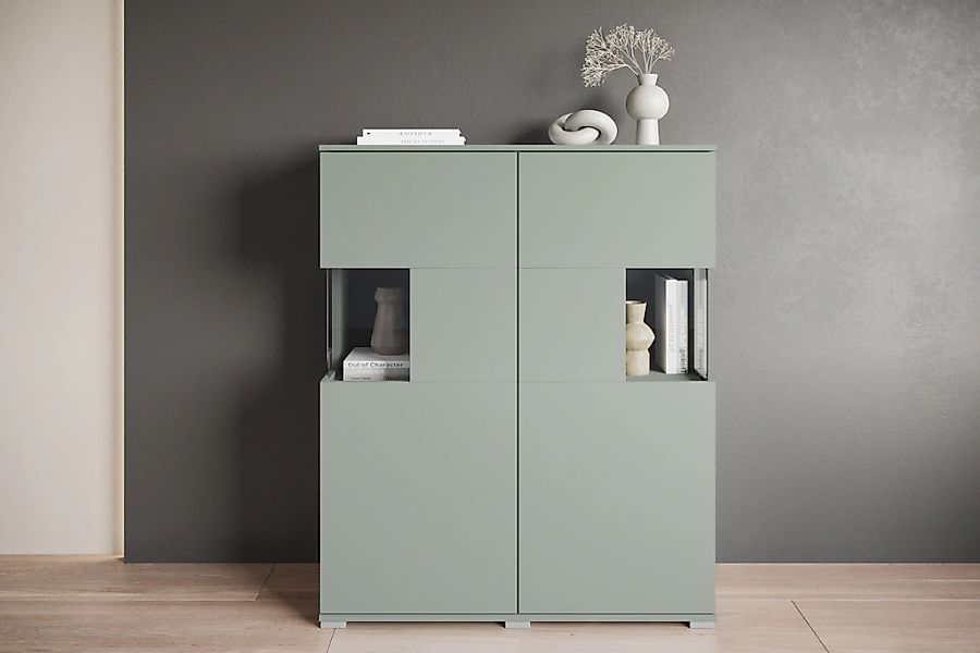 OTTO home Highboard "Kenia" 1 Stk. tlg. Modernes Highboard mit Glastüren, B günstig online kaufen