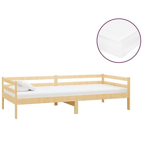 vidaXL Bett, Tagesbett mit Matratze 90x200 cm Kiefer Massivholz günstig online kaufen