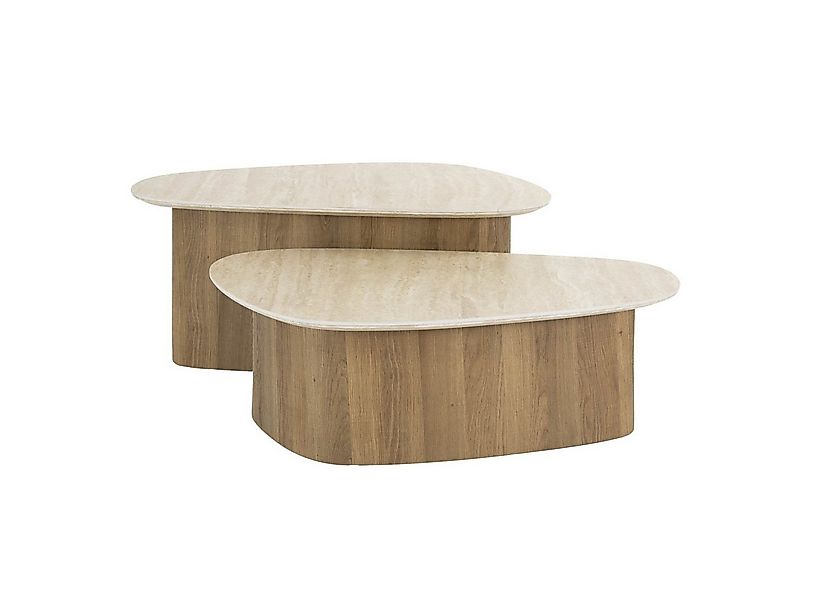 Feeling4Home Couchtisch 2er-Set Couchtisch Joradis - Keramik in Travertin-O günstig online kaufen