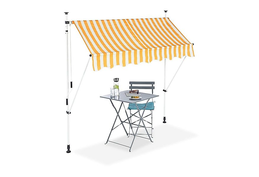 relaxdays Klemmmarkise gelb weiß 200 x 120 cm günstig online kaufen