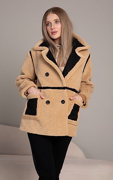 Passioni Winterjacke Teddyfleece Jacke in Beige günstig online kaufen