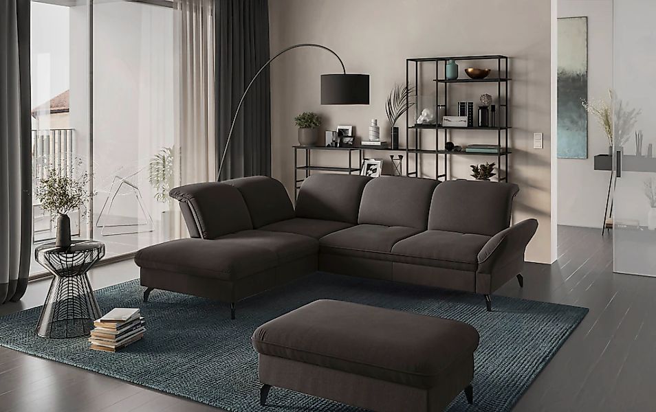 sit&more Ecksofa "Leandro L-Form" Wahlweise mit Bett-, Kopfteil - und Armle günstig online kaufen