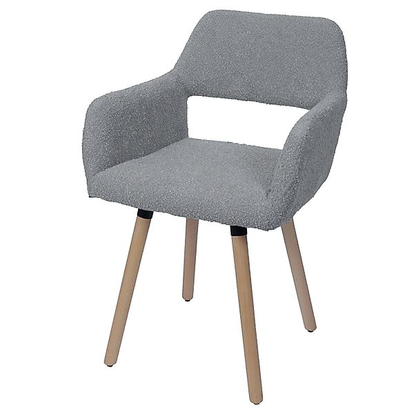 MCW Esszimmerstuhl A50 II Grau Stoff/Textil Boucle 450g/m² günstig online kaufen