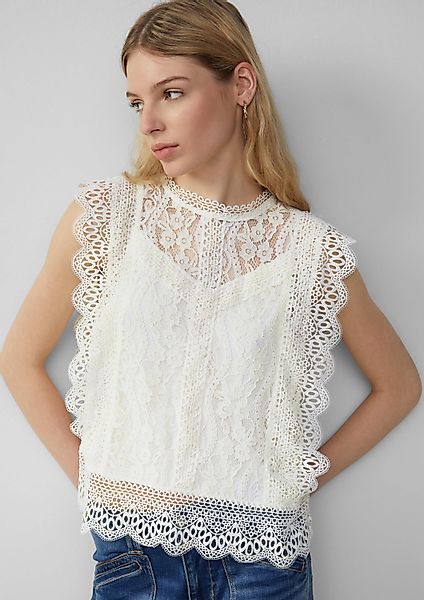 QS Blusentop Bluse Blusentop aus Spitze günstig online kaufen