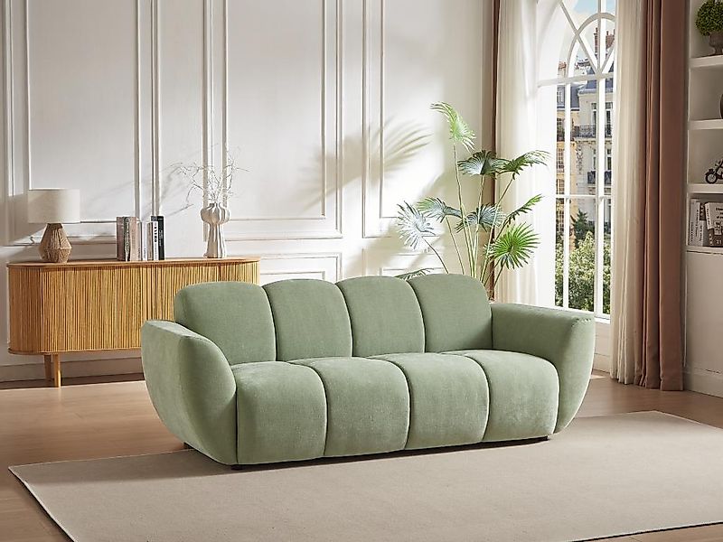 Sofa 3-Sitzer - Stoff - Grün - Stepp-Optik - JULORI günstig online kaufen