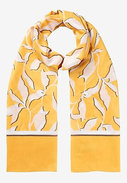 Schal mit Blätterprint, gelb/weiß, Sommer-Kollektion günstig online kaufen