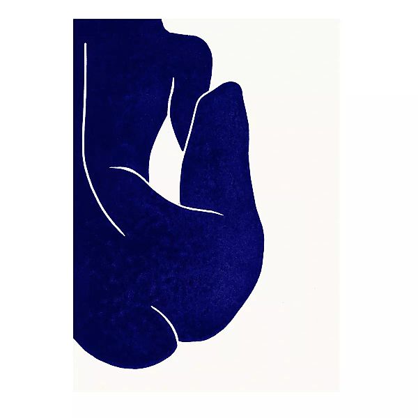 Paper Collective - Linocut II Kunstdruck 50x70cm - weiß, blau/BxH 50x70cm günstig online kaufen