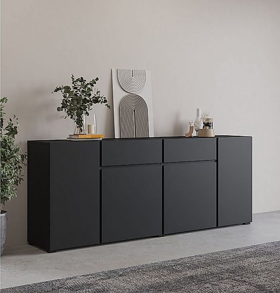 INOSIGN Sideboard Metric,Breite 195 cm, grifflose Kommode 4 Türen/2 Schubkä günstig online kaufen