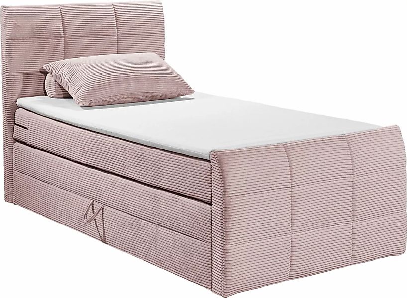ED EXCITING DESIGN Boxspringbett »Bolivia«, harte Seite mit Kokosmatte, wei günstig online kaufen