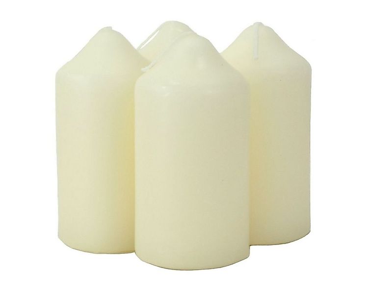 KCB Stumpenkerze Kerzenset 4er ca. 4,5 x 9 cm Rot, Grau oder Weiß Stumpenke günstig online kaufen