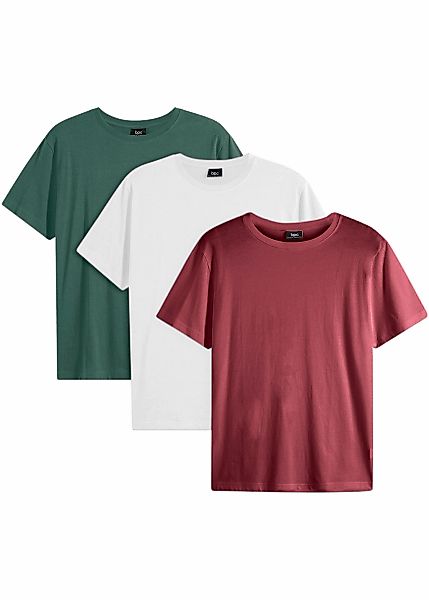 bonprix T-Shirt "T-Shirt (3er Pack)" Packung, 3, 3 Stk. tlg. T-Shirt (3er P günstig online kaufen