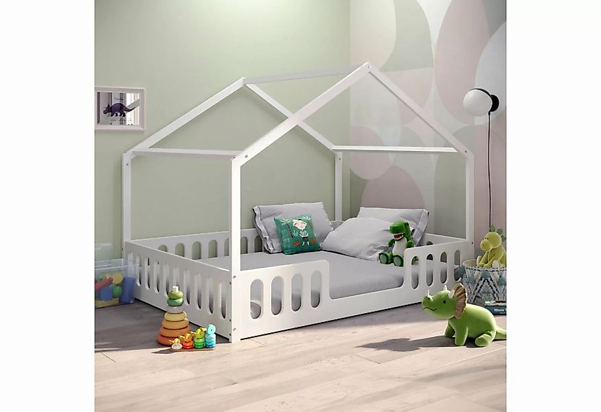 CADANI Kinderbett Janne weiß (inklusive einer Umbauseite), Bodenbett, einfa günstig online kaufen