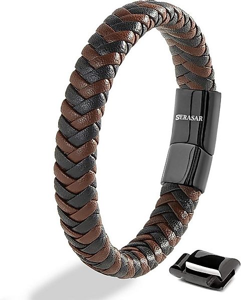 SERASAR Armband Echtlederarmband für Herren "Steady", Magnetic clasp günstig online kaufen