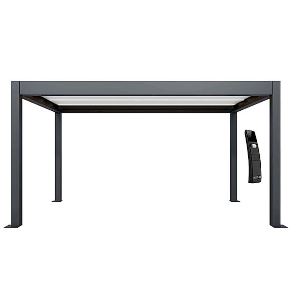 Dreamgarden Pergola 6 x 4 x 2,7 m Verona Elektrisch Gerüst Anthrazit Weiß L günstig online kaufen