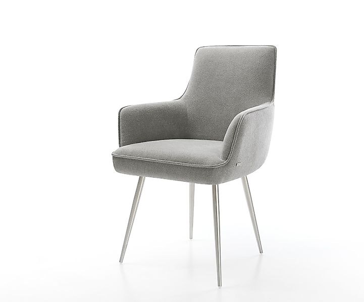 Esszimmerstuhl Heira-Flex mit Armlehnen Strukturstoff Soft Grau 4-Fuß konis günstig online kaufen