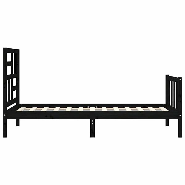 vidaXL Massivholzbett mit Kopfteil Schwarz 2FT6 Small Single1689824 günstig online kaufen