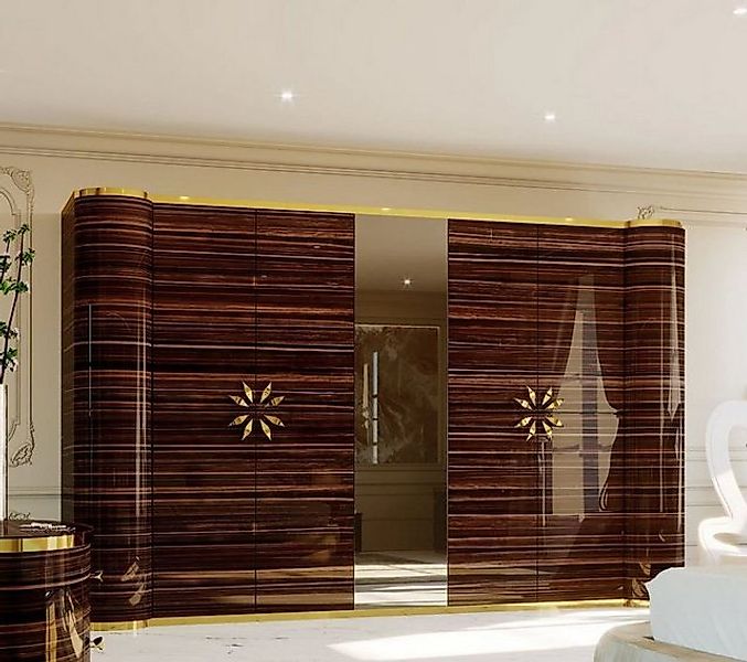 Casa Padrino Kleiderschrank Luxus Designer Schlafzimmerschrank Hochglanz Br günstig online kaufen