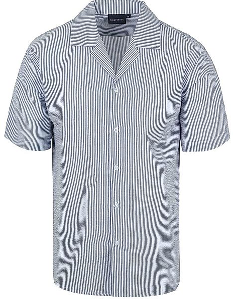Suitable Short Sleeve Hemd Stripe Seersucker Hellblau - Größe M günstig online kaufen