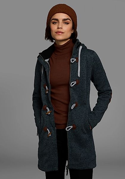 Polarino Strickfleecejacke, mit Kapuze, für den Übergang, aus Strickfleece, günstig online kaufen