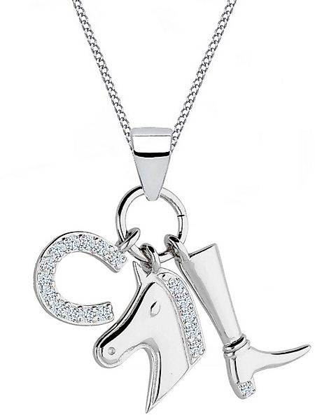 Goldene Hufeisen Kette mit Anhänger Halskette Silber Pferd Hufeisen 925 mit günstig online kaufen