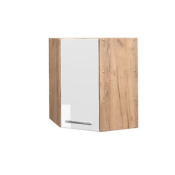 Vicco Eckhängeschrank Fame-Line Küchen-Eckschrank Weiß Hochglanz/Goldkraft günstig online kaufen