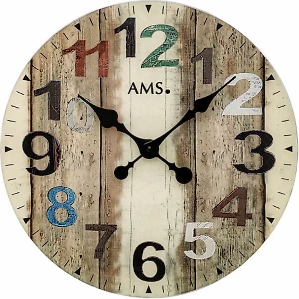 AMS Wanduhr »W9650«, Quarzuhr,Glas,Wohnzimmer,Esszimmer,Küche,Arbeitszimmer günstig online kaufen