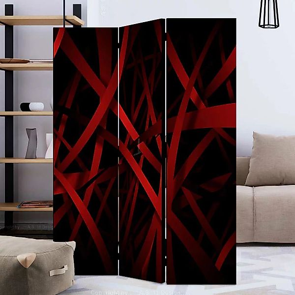 Spanischer Raumteiler in Schwarz und Rot abstraktem Muster günstig online kaufen