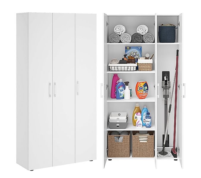 Bellamio Mehrzweckschrank Apol (Weiß) Akten- und Besenschrank mit 7 Fächern günstig online kaufen