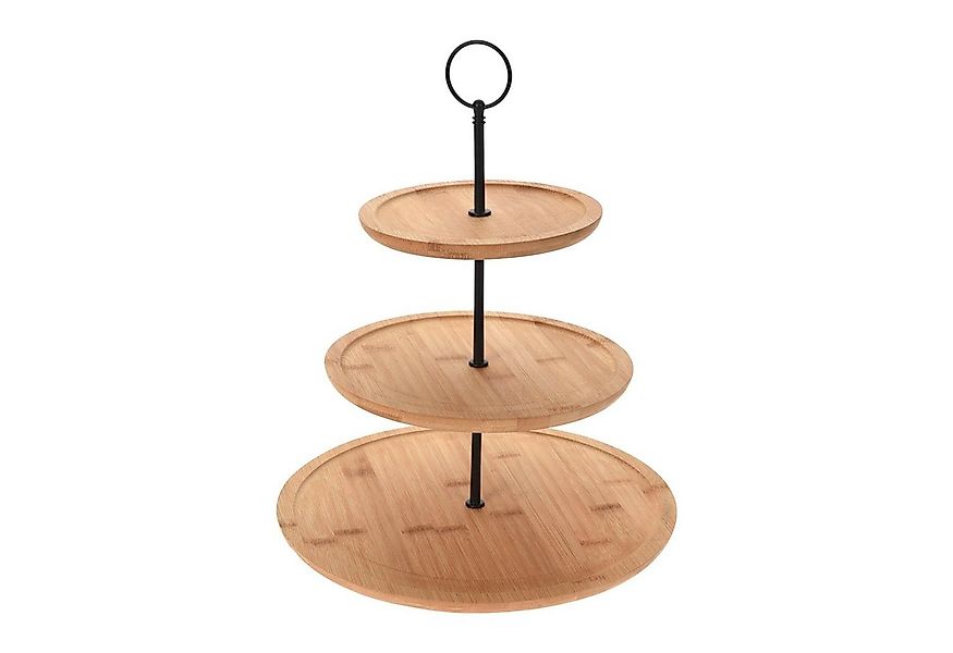 INDA-Exclusiv Dekoschale Bambus-Etagere Runde Servierregal 3-stöckig Ø28xH3 günstig online kaufen