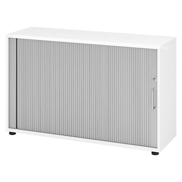 bümö Aktenschrank Rollladenschrank office - 2 Ordnerhöhen Dekor: Weiß/Silbe günstig online kaufen