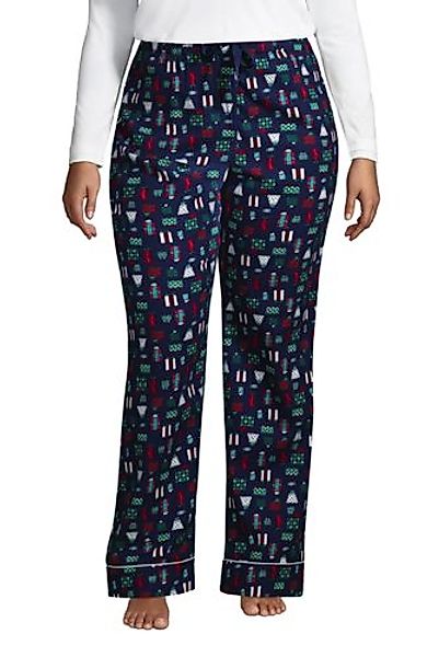 Gemusterte Flanell-Pyjamahose in großen Größen, Damen, Größe: 52-54 Plusgrö günstig online kaufen