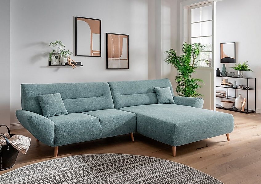 INOSIGN Ecksofa "Drago, elegant und zeitlos, komfortabel, Holzfuß, L-Form", günstig online kaufen